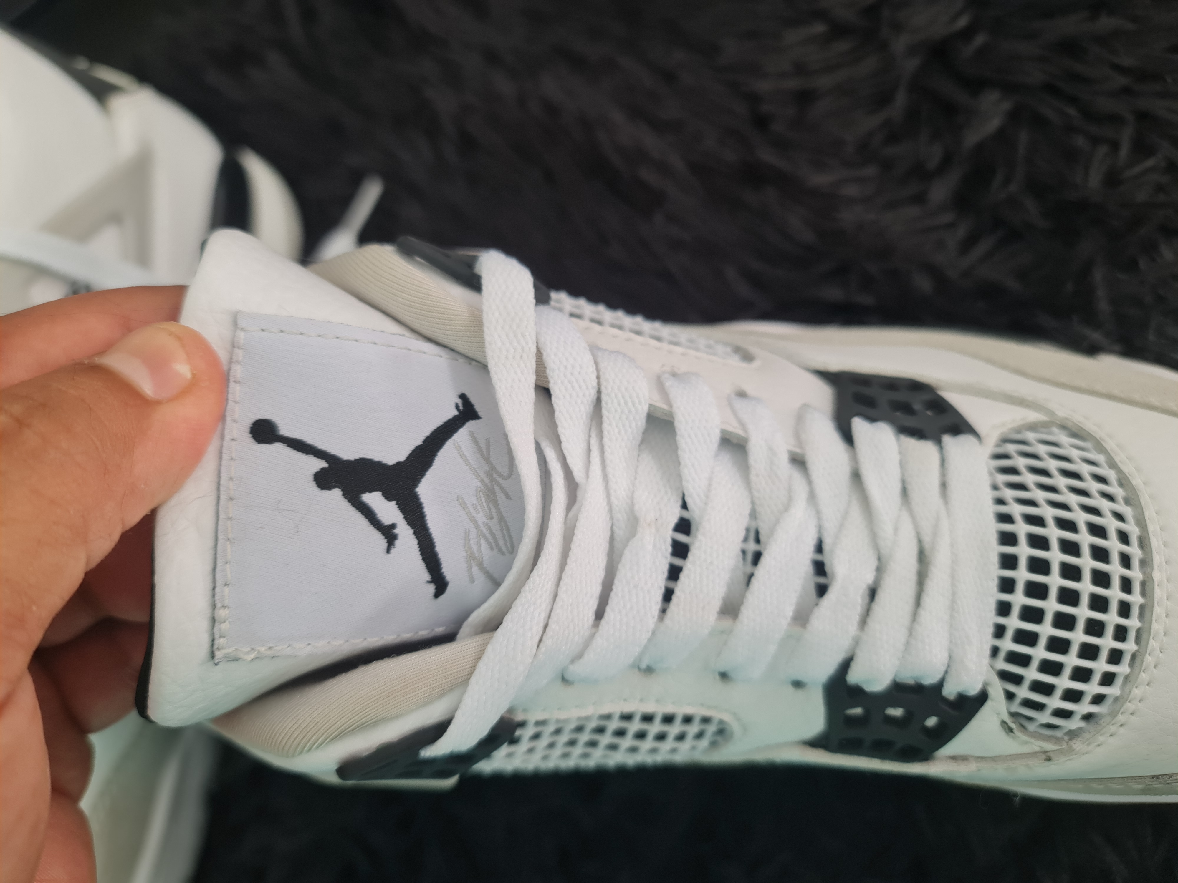 NIKE AIR JORDAN 4 MILITARY BLACK BLANCO/NEGRO — foto 5